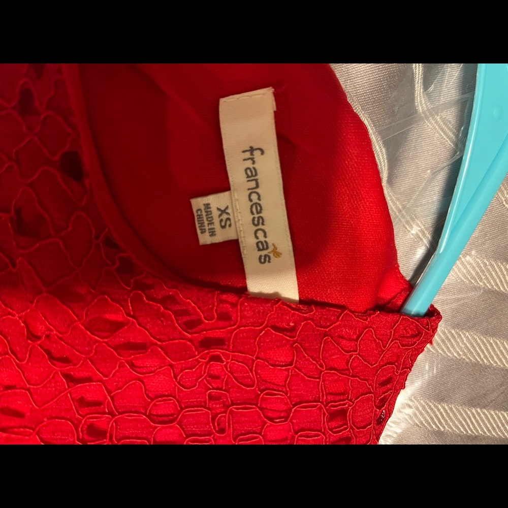 Red dress size small from Francesca. Like new